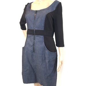 Phoebe Couture Black and denim dress
